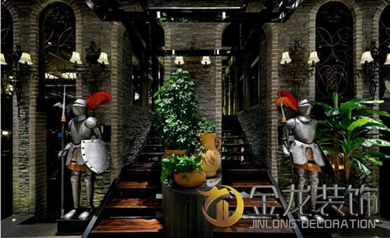 办公室精装修，金龙装饰，一楼的主题是中世纪古堡。
