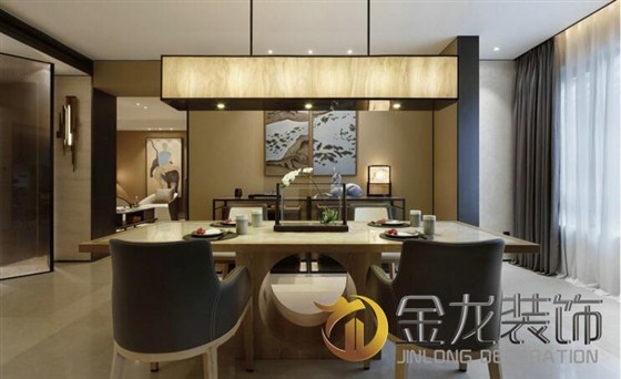 样板间精装修就来金龙装饰，金龙装饰为大家分享：214平方当代中式设计样板间。