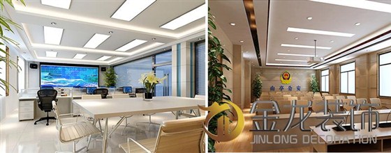 金龙装饰受邀为枣庄市公安局山亭区分局进行办公工程精装修设计、施工。三层互联网监控、三层会议室效果图。