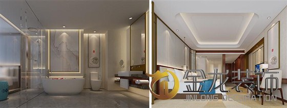 酒店工程精装修｜金龙装饰：东方大厦装修工程&mdash;&mdash;标间及卫生间效果图