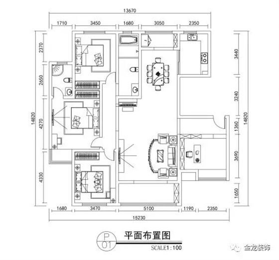 家装案例|金龙装饰：186㎡美式家居,用细致成就优雅格调!