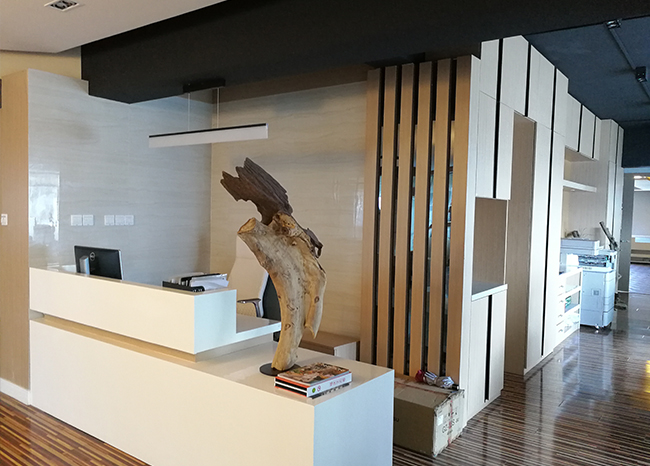 精装房装修，山东金龙建设，上海分公司接待大厅