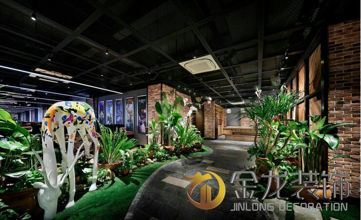 办公室精装修，金龙装饰，二楼的主题是魔幻森林&mdash;&mdash;霍比特人的故乡。