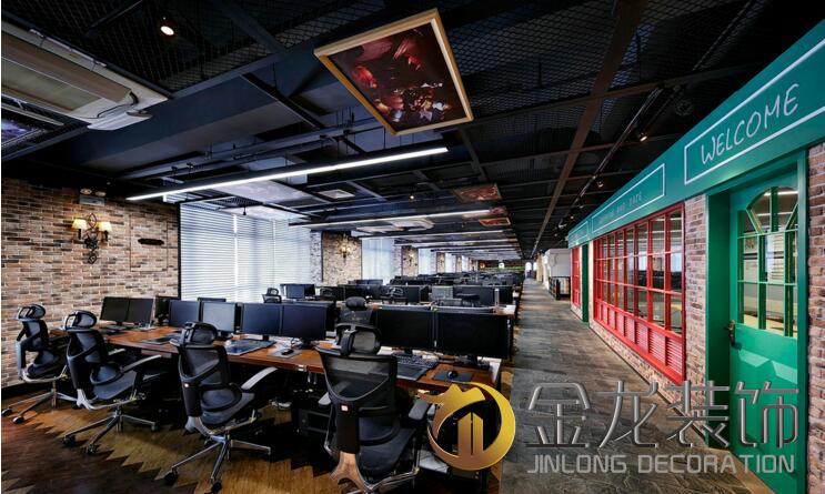 办公室精装修，金龙装饰，四楼的主题：中世纪的欧洲书店。