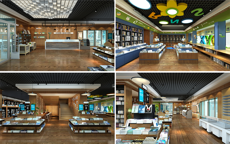 金龙装饰装修工程：新华书店&mdash;&mdash;滕州善北书店装修效果图。